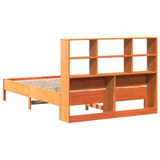 Bookcase Bed without Mattress Wax Brown 120x200 cm Solid Wood Pine 3322875