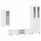 TV Cabinet Set FLORIN 3 pcs High Gloss White Engineered Wood 3397968