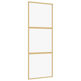 Sliding Door Gold 76x205 cm Clear ESG Glass and Aluminium 155148