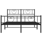 Metal Bed Frame without Mattress with Footboard Black 135x190cm 355480