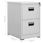 ZNTS Filing Cabinet Light Grey 46x62x72.5 cm Steel 336271