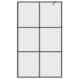 Walk-in Shower Wall with Clear ESG Glass 115x195 cm Black 151026