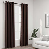Linen-Look Blackout Curtains with Grommets 2pcs Taupe 140x245cm 321202