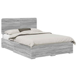 Bed Frame with Drawer Grey Sonoma 160 x 200 cm Engineered Wood 3412763