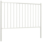Fence Panel with Posts Powder-coated Steel 1.81x1.25 m White 145217