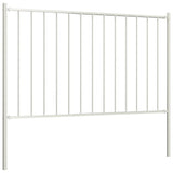 Fence Panel with Posts Powder-coated Steel 1.81x1.25 m White 145217