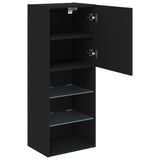 TV Cabinet with LED Lights Black 40.5x30x102 cm 837058