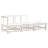 3 Piece Garden Lounge Set White Solid Wood Pine 825409