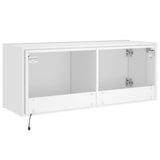TV Wall Cabinet with LED Lights White 100x35x41 cm 837323