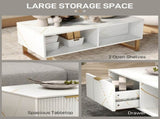 Elegant Marble Effect Storage Coffee Table - White T3398P328273