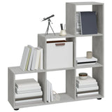 Staircase Bookcase Concrete Grey 107 cm Engineered Wood 342604