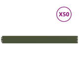 Lawn Edgings 50 pcs Olive Green 10x103 cm Cold-rolled Steel 860139