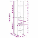 Book Cabinet Old Wood 40 x 35 x 180 cm Engineered Wood 875018