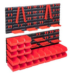 ZNTS 103 Piece Storage Bin Kit with Wall Panels Red and Black 150813