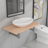 Two Piece Bathroom Furniture Set Ceramic Oak 279327