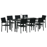Garden Dining Set 9 pcs Black Powder-Coated Steel 3379155