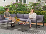 Three-Piece L Shaped Garden Furniture Set with Cushions - Grey T3398P323814