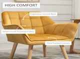 Modern Armchair, Accent Chair with Wide Arms, Slanted Back and Rubber Wood Legs for Living Room, T3398P328135