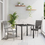 Garden Dining Set 3 pcs Grey Powder-Coated Steel 3379408