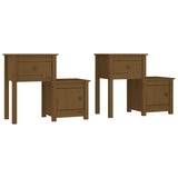 Bedside Cabinet 2pcs Honey Brown 79.5x38x65.5cm Solid Wood Pine 814546