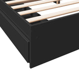 ZNTS Bed Frame with Drawers without Mattress Black 180x200 cm Super King 3280637