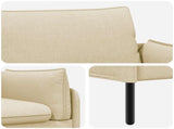 3-Seater Sofa Cream 222 x 81 x 89 cm Fabric 42048636