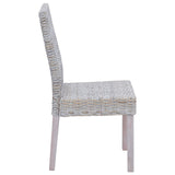 Dining Chair 2 pcs Solid Mahogany Wood White Wash 42012419