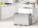 3 x 15L Pedal Bin, Steel Triple Kitchen Bin with Soft Close Lid, Removable Inner Buckets, T3398P344138