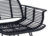 Dining Chair 2 pcs Rattan and Iron Black 57 x 55 x 85 cm 42011559