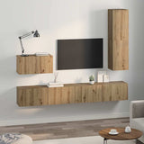 Wall TV Cabinet Wall-mounted 4 pcs Artisan Oak Engineered Wood 3393176