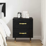 Bedside Cabinet Black Oak 40 x 35 x 47.5 cm Engineered Wood 881981