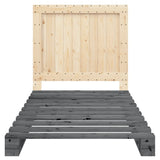 Bed Frame without Mattress Grey 100x200 cm Solid Wood Pine 3281545