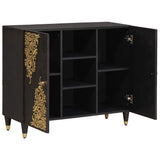Sideboard with Shelf Black 90 x 33 x 75 cm Solid Mango Wood 4018836