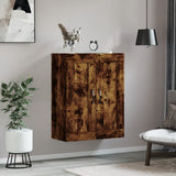 Wall Mounted Cabinet Smoked Oak 69.5x34x90 cm Engineered Wood 830377