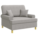 XXL Armchair with Cushions Cloud Grey Fabric 42043517