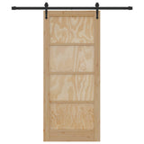 Sliding Door ORKDAL Natural and Black 86 x 198.5 cm 3445564