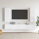 5 Piece TV Cabinet Set White Engineered Wood 3078655