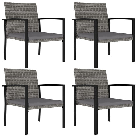 Garden Dining Chairs 4 pcs Poly Rattan Grey 317173