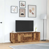TV Cabinet with LED Lights Old Wood 160.5x41x50 cm 3328433