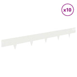 Lawn Edging 10 pcs 100 x 12 cm Steel White 8008522