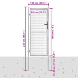 Garden Gate Galvanised Steel 100x200 cm Silver 144760