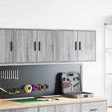 ZNTS Garage Wall Cabinets 2 pcs Grey Sonoma Engineered Wood 860654