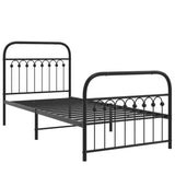 Metal Bed Frame without Mattress with Footboard Black 90x200cm 376611