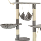 Cat Tree with Sisal Scratching Posts 230-250 cm Grey 170617
