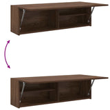 ZNTS Bathroom Wall Cabinet Brown Oak 100x25x30 cm Engineered Wood 860100