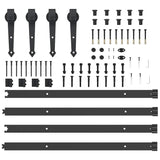 Sliding Door Hardware Kit 152,5 cm Steel Black 3295725