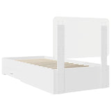 Bed Frame with Headboard White 100 x 200 cm Engineered Wood 3412819