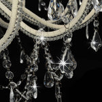 Chandelier with Beads White 12 x E14 Bulbs 281608