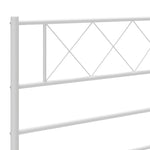 ZNTS Metal Bed Frame without Mattress with Footboard White 150x200cm 372346