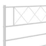 ZNTS Metal Bed Frame without Mattress with Footboard White 150x200cm 372346